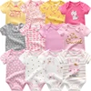 Baby Girl Jumpsuit 6Pcs/Lot Body Suit Spring Summer Toddler Boys Romper Cartoon Newborn Outfits Infant Clothes Set Cotton 1