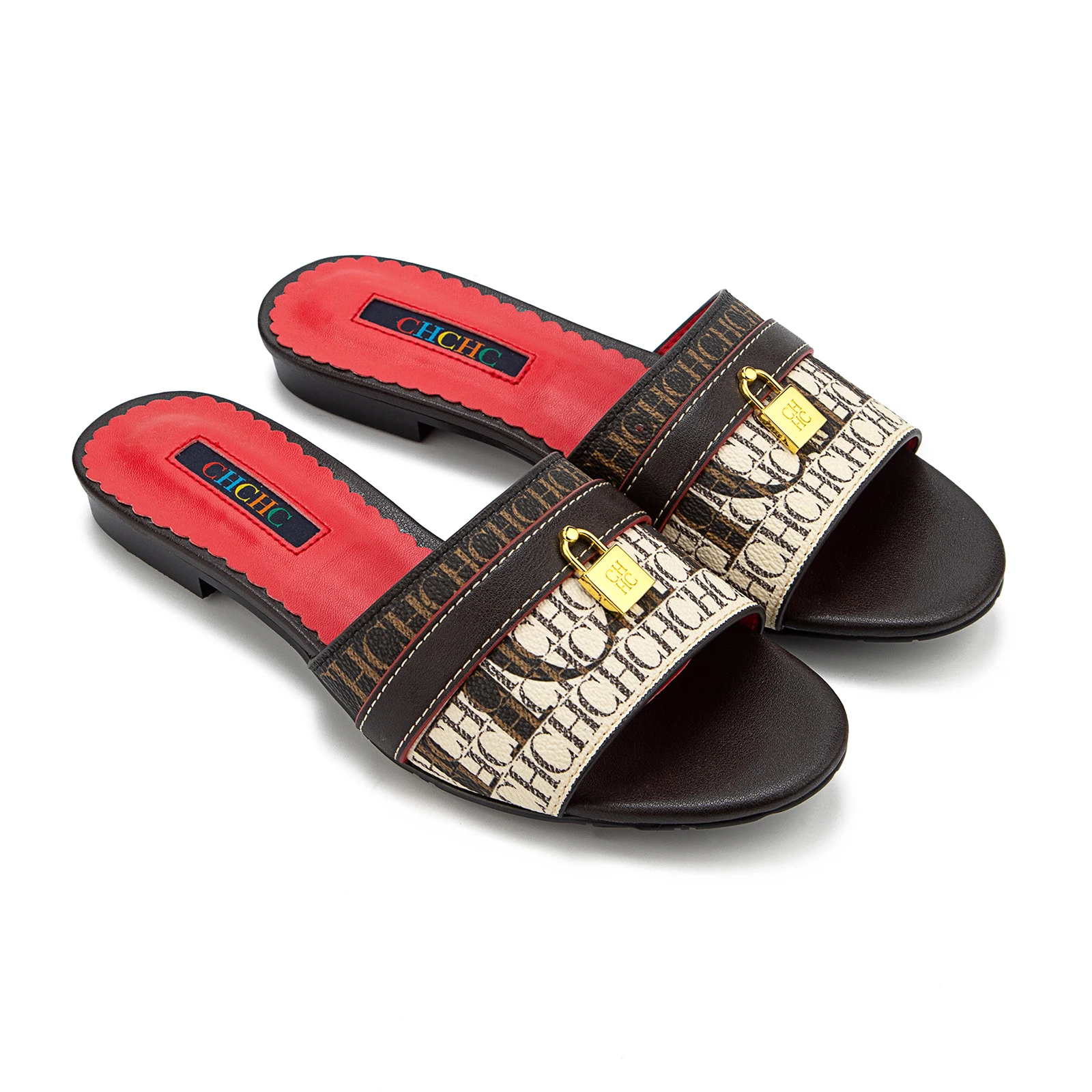 صنادل نسائية صيفية بكعب مسطح، أحذية رومانية بكعب م...