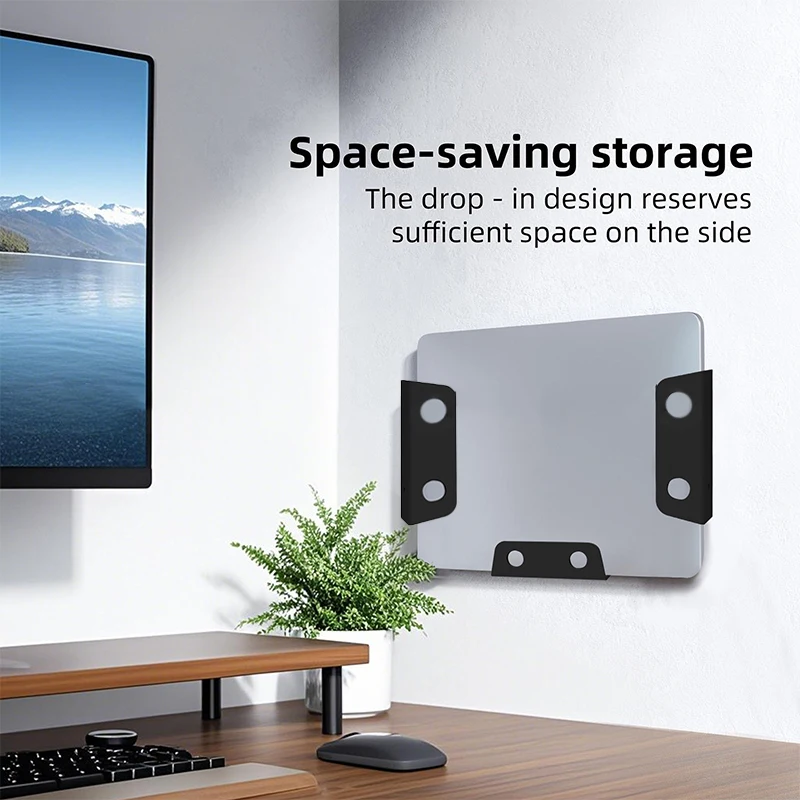 새로운 테이블 아래 노트북 홀더 휴대용 노트북 보관 브래킷 스탠드 마운트 데스크탑 정리대 (스크래치 방지 실리콘 패드 포함)