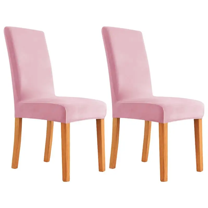 

2Pcs Stretchy Chair Cover Velvet Chair Cover Removable Dining Chair Slipcover Washable Chair Protector Universal Chair Cover