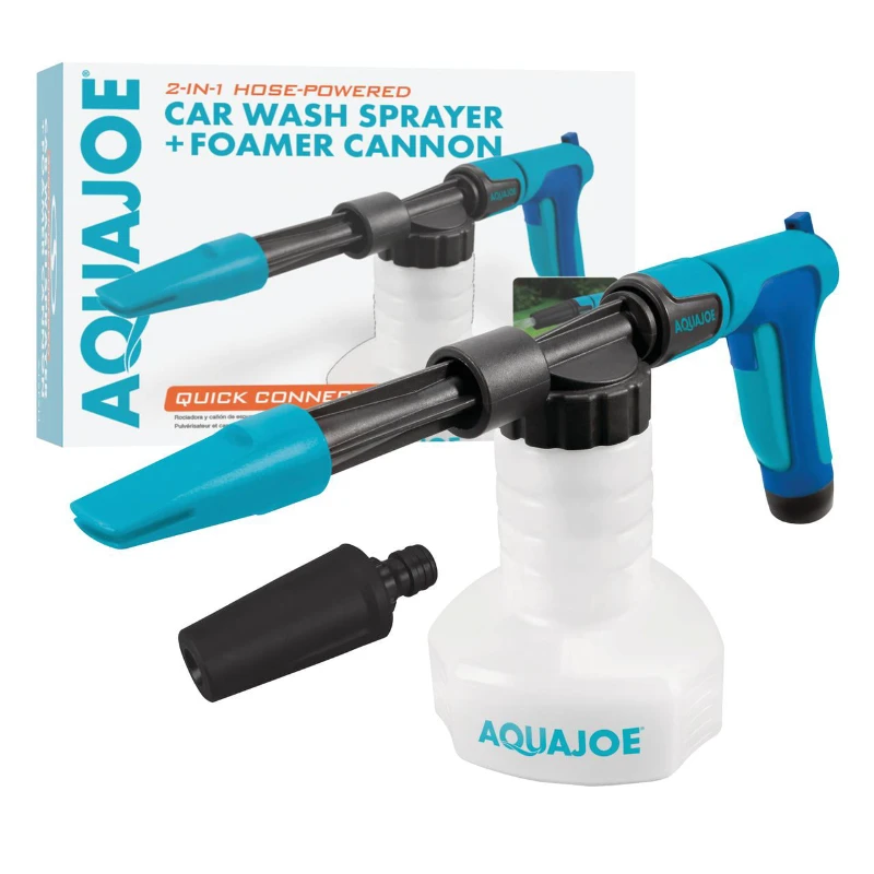 

2-in-1 Hose-Powered Adjustable Foam Cannon Spray Gun Blaster with Spray Wash Quick-Connect to Any Garden Hose