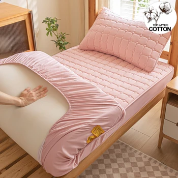 Housse de matelas épaisse, couche supérieure de protection de matelas en coton, drap-housse respirant pour étudiants, jeunes, enfants et adultes 1