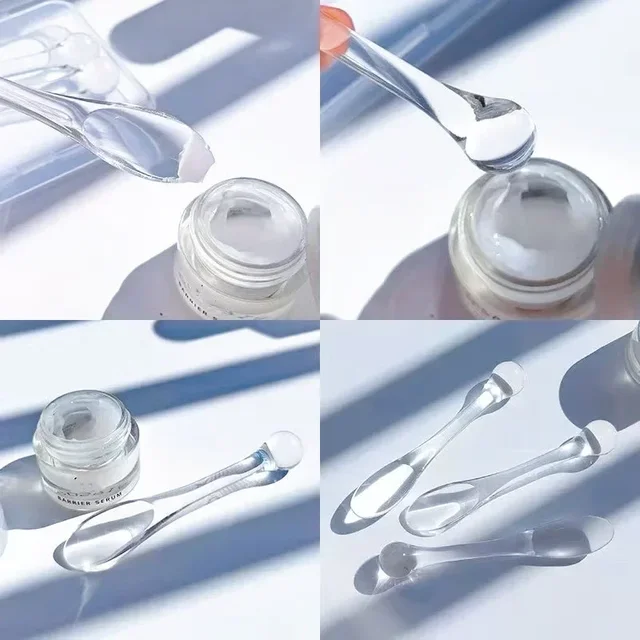 1pc Eye Cream Applicator Spoon Roller Transparent Massage Stick Cosmetic Spatulas Wrinkle Facial Mask Skin Care Plastic Spoon 2