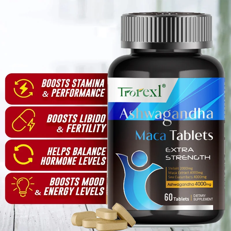 Organic Ashwagandha Pills Men Enhancing Supplement Improve Size Endurance Supports Reproductive Health Natural Energize