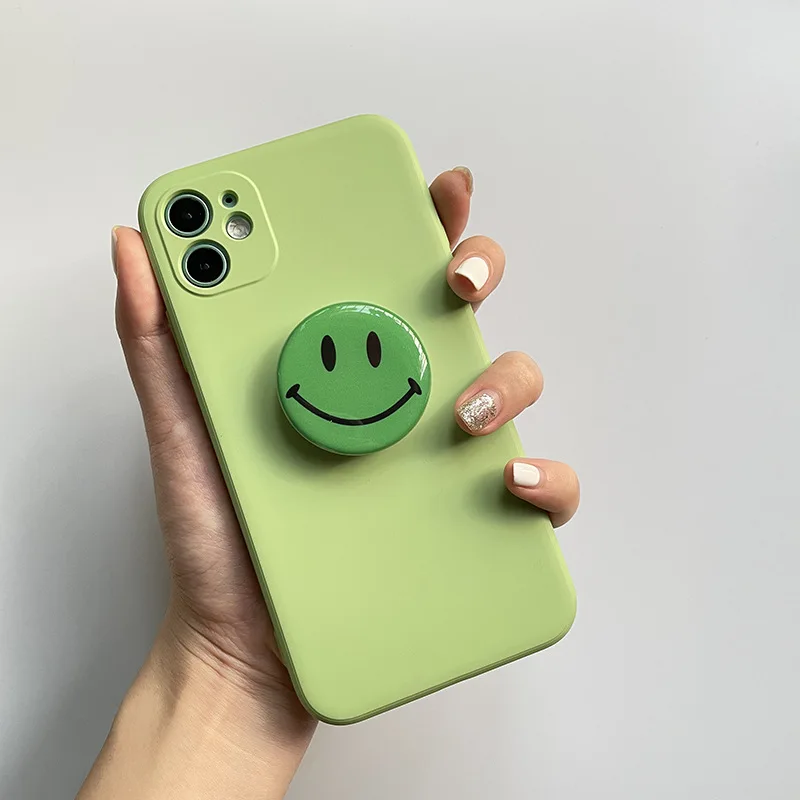 Korea Epoxy Smile Phone Holder Griptok Multi Color Smart Phone Holders For IPhone 11 12 13 Pro Max XS XR Mini 7 8 Plus Grip Tok phone charging stand