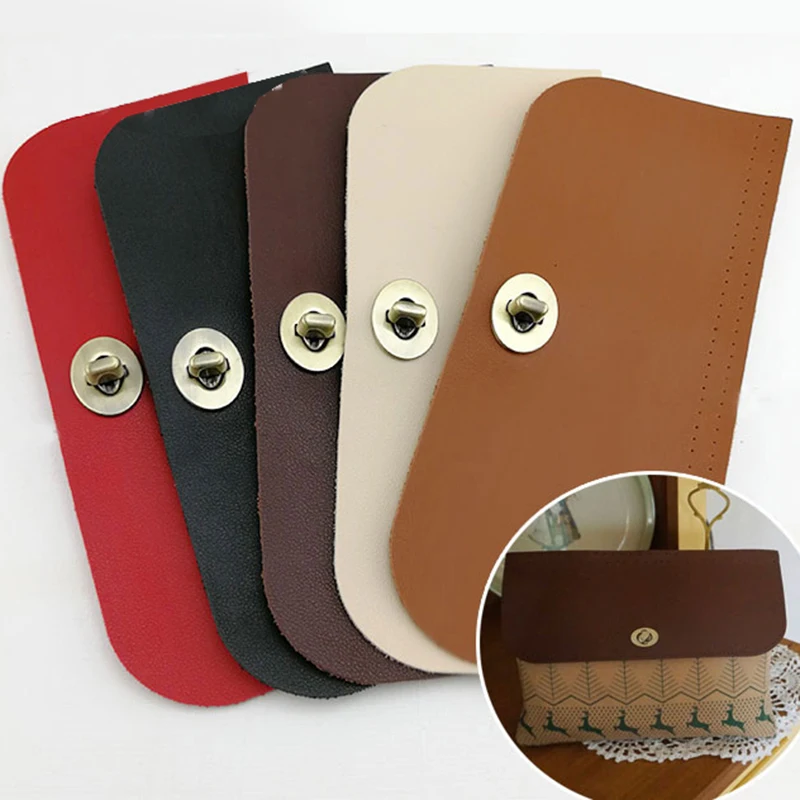 

Bag Flap Cover With Buckle PU Leather Flap Handbag Shoulder Bag Part Knitted Bag Cover Solid Bag Accessory PU DIY Fashion