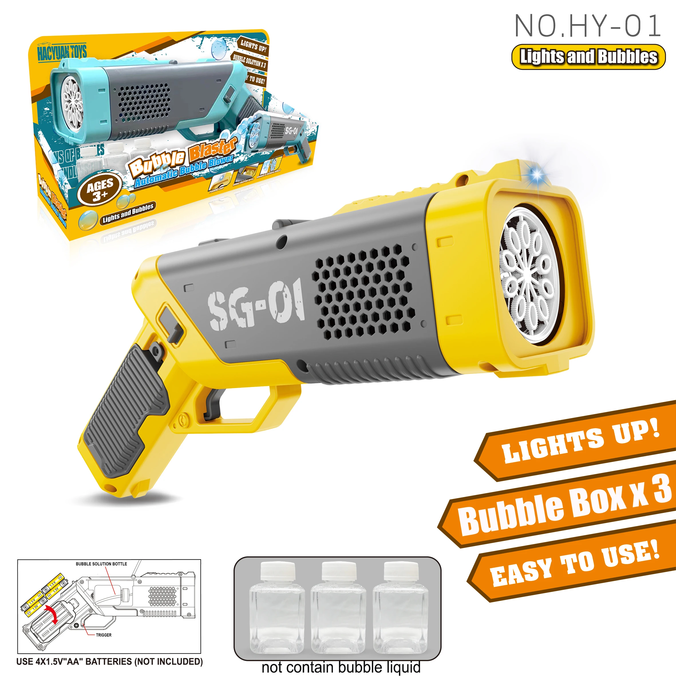 luminous automatic Electric Bubble Gun Gatlin Bubble Gun Machine Soap Bubbles Magic Bubble Bathroom Outdoor Toys For Children 3