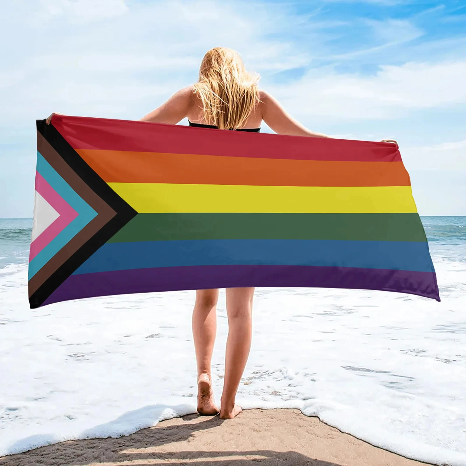 

Rainbow Stripes Beach Towel Luxury Quick-dry Microfiber Pride Bath Towel Yoga Mat Sand Free Camping Travel Sport Swimming Towels