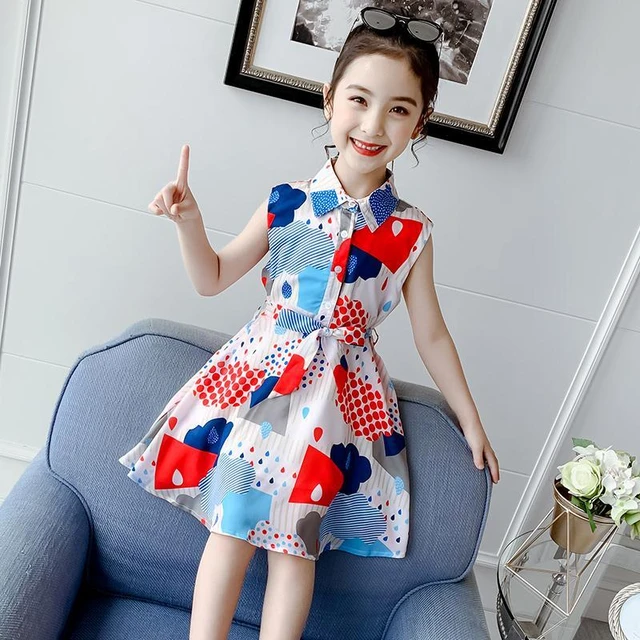 Toddler Kids Baby Girls Clothes Summer Linen Short Sleeve Embroidery Flower Pattern Princess Dress Casual Beach Dresses Outfits Girl Frocks, Infant