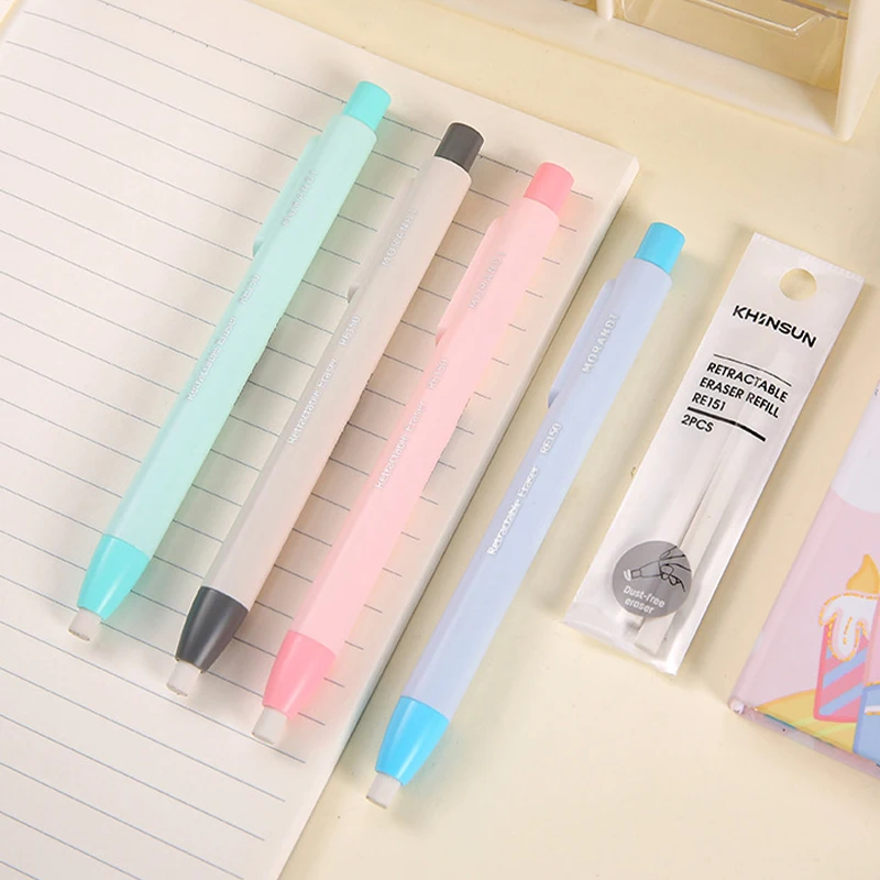 

1 Pc Press Retractable Pencil Eraser Correction Supplies Pen Style Pencil Writing School Supplies Stationery Suitable For Kids