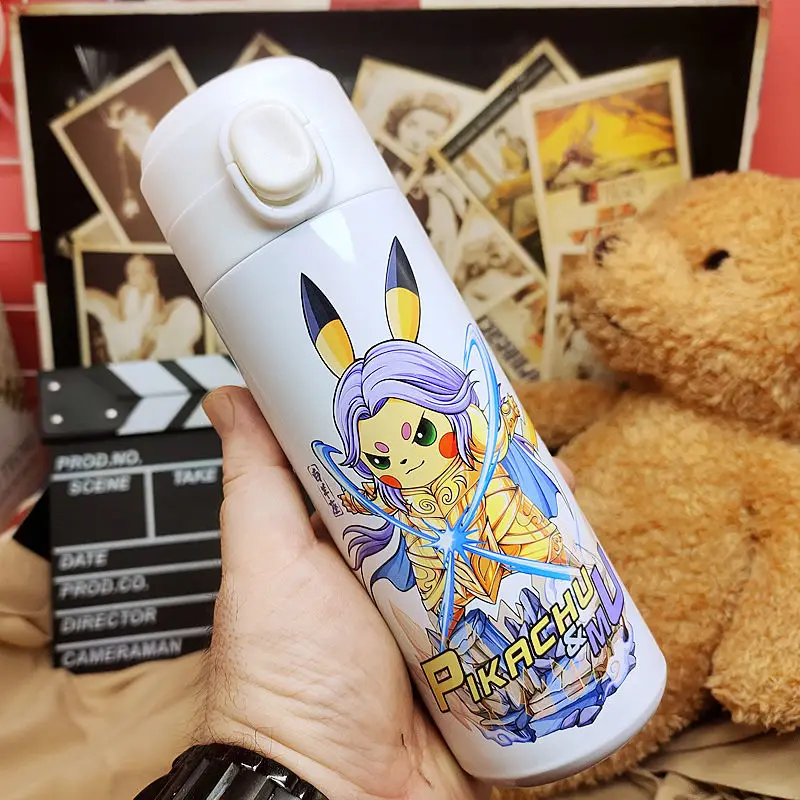 Cartoon Pokemon Water Bottle Anime Stainless Steel Thermos Cup