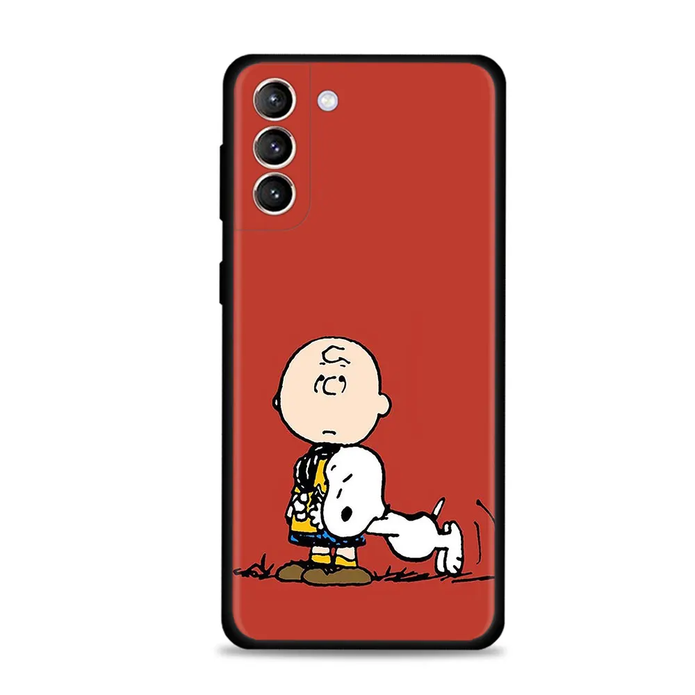 Silicone Case Cover for Samsung Galaxy S22 S20 FE S21 Ultra S10 S9 S8 Plus S10e Note 20plus 10plus Funda Anime Snoopy mobile pouch bag Cases & Covers