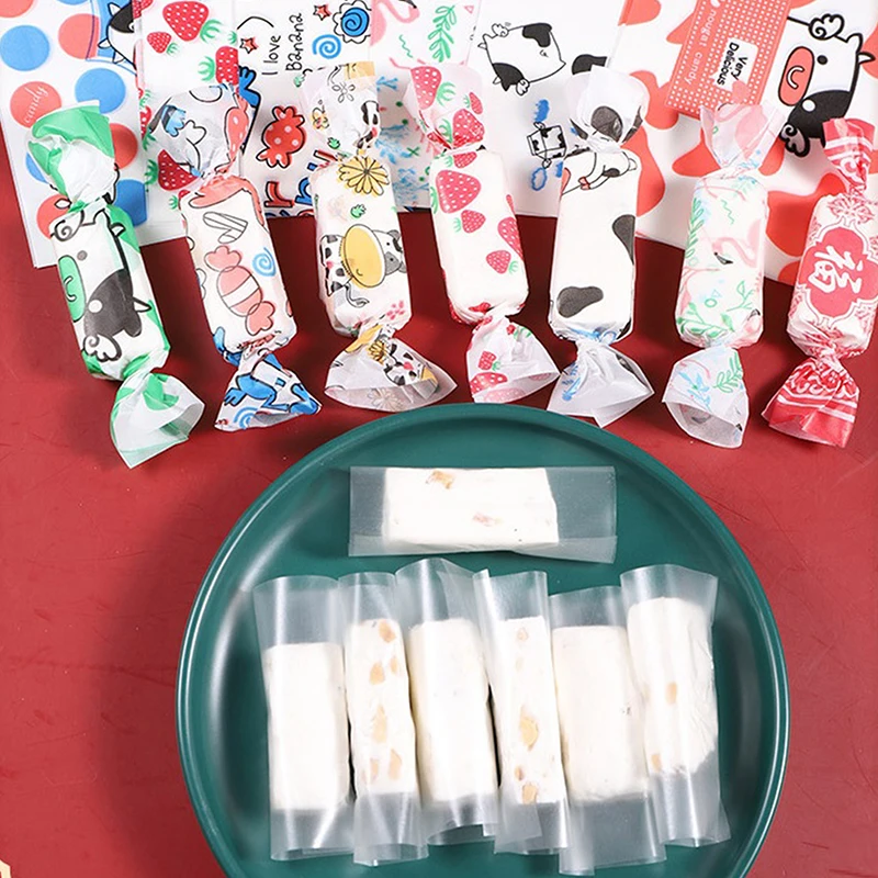 DIY 수제 새로운 스타일 두꺼운 크리스마스 파티 선물, 누가 캔디 포장, 오일 페이퍼 우유 캔디 태피 래퍼, 식품 포장, 100 개