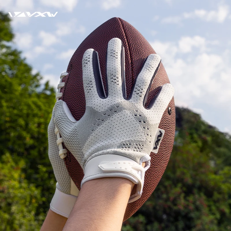 VXW American Football Gloves Receiver NFL Sticky Glove Non-slip Silicone Palm Breathable Adjustable Rugby Sports Men Women Youth