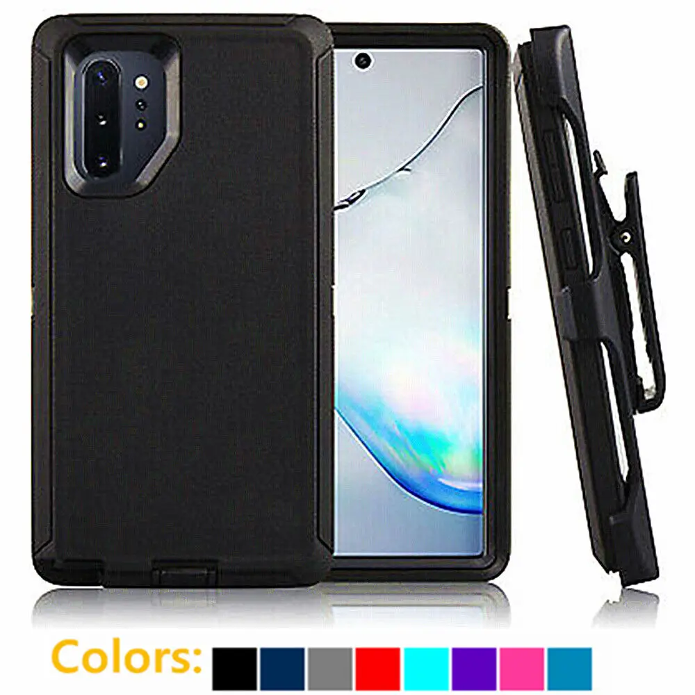

Luxury Heavy Duty Shockproof Phone Cover For Samsung Galaxy Note 10 10+ Plus 20 Ultra Defender Rugged Case Clip Holder Kickstand