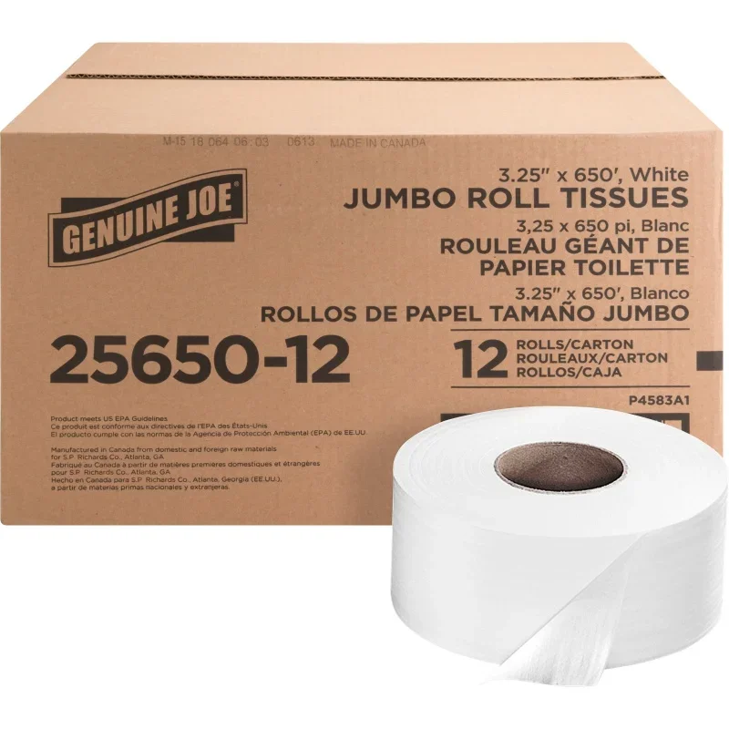 

Genuine Joe 2-ply Jumbo Roll Dispenser Bath Tissue, 12 Pack