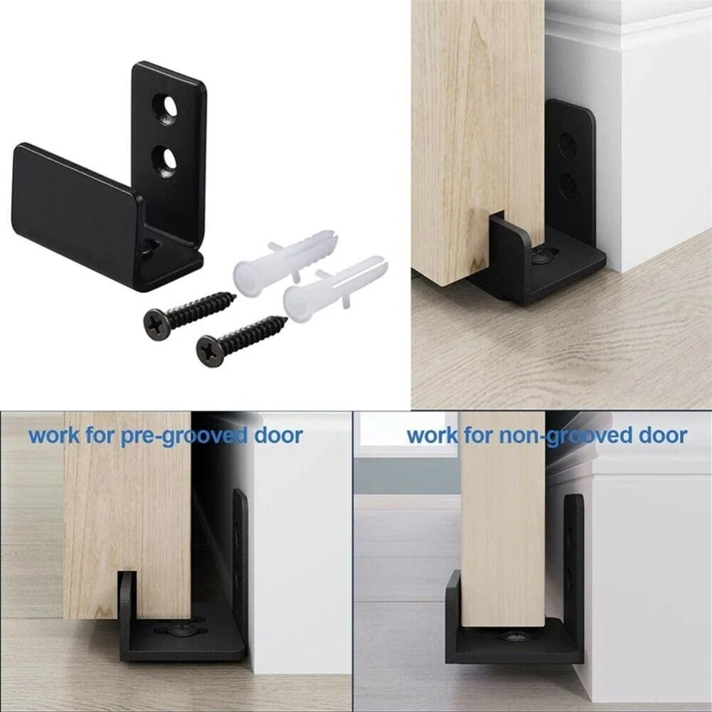 Description Picture 2 of itemDoor Floors Sliding Guide Bottom Barn Door Guide Roller Decor Hardware Wall Mount Door Guides Slotted Swing Stop