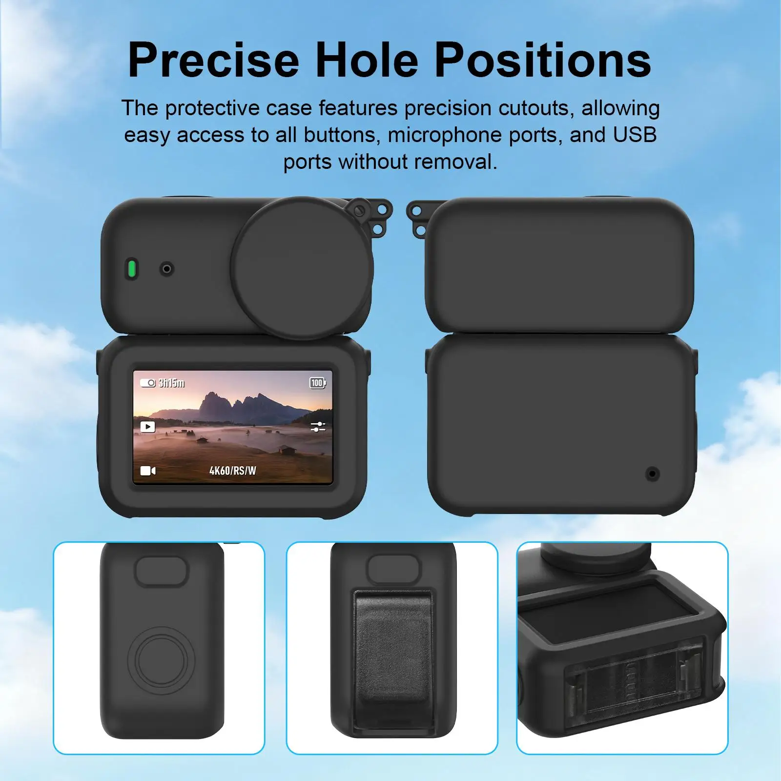 For DJI Osmo Nano PULUZ Transmission Module & Lens & Body 3 in 1 Silicone Protective Cover