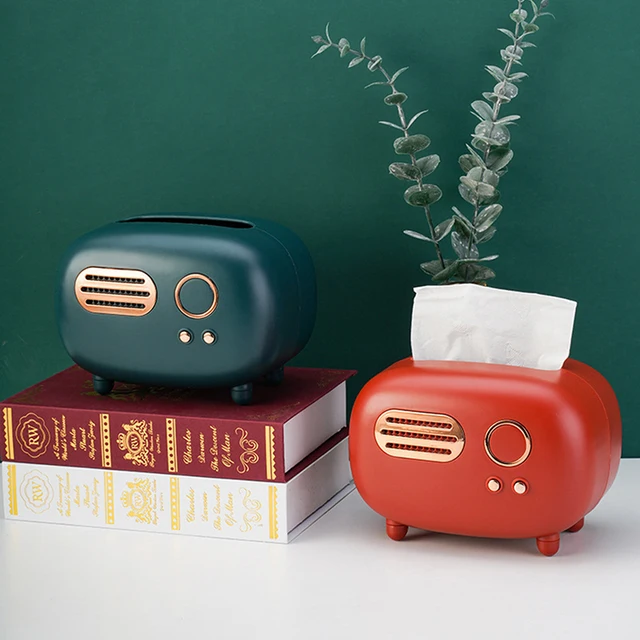 Nedves Törlőkészülék Dekoráció Papírtartó Tároló Szalvéta Tok Asztali Retro Rádió Szervező Dísz Kézműves Többfunkció - Image 5