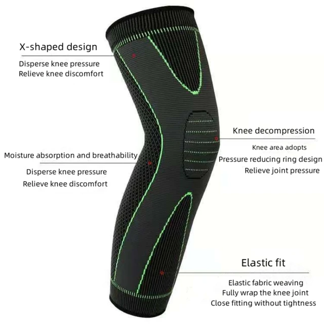 1 Pcs Compression Knee Pads Support Lengthen Stripe Sport Sleeve Arthritis Joint Pain Protector Elastic Kneepad Brace 5