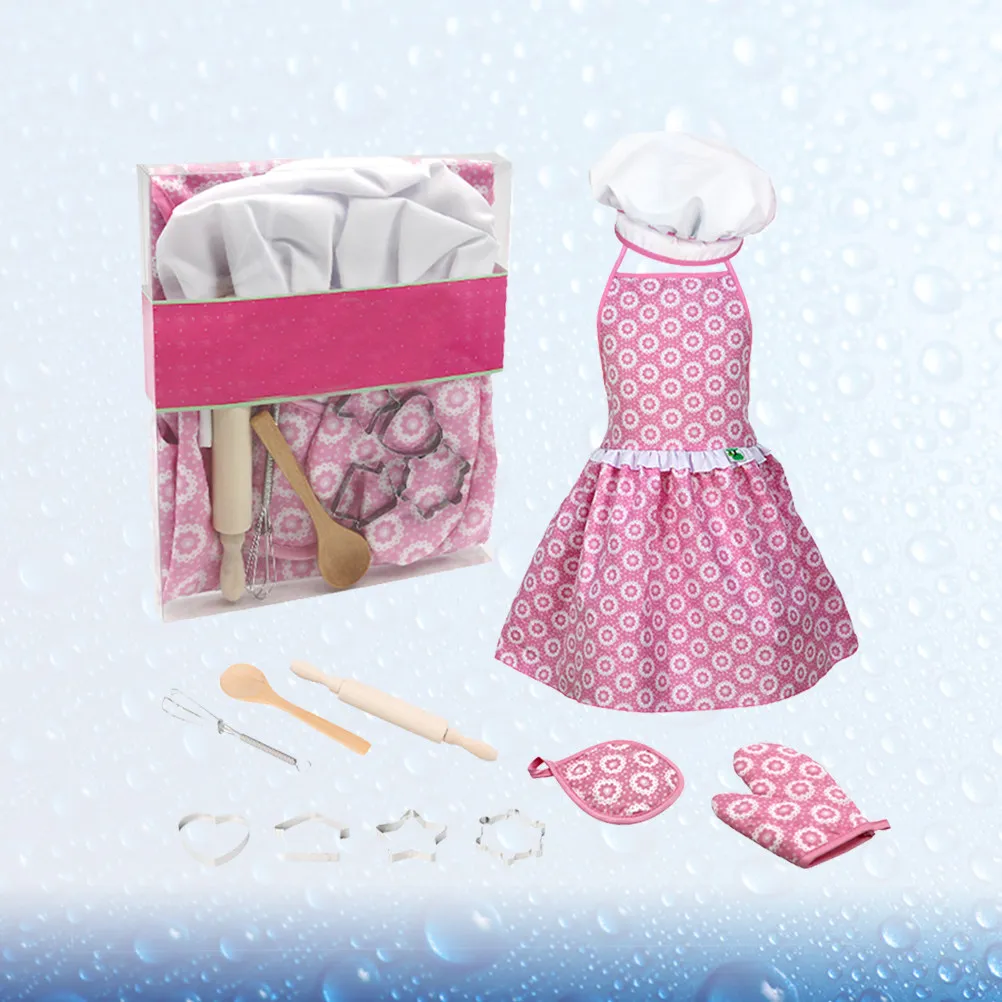 11종 주방용품 세트 어린이 셰프 코스프레 의상 역할놀이 세트 어린이 소꿉놀이 교육용 역할놀이 주방