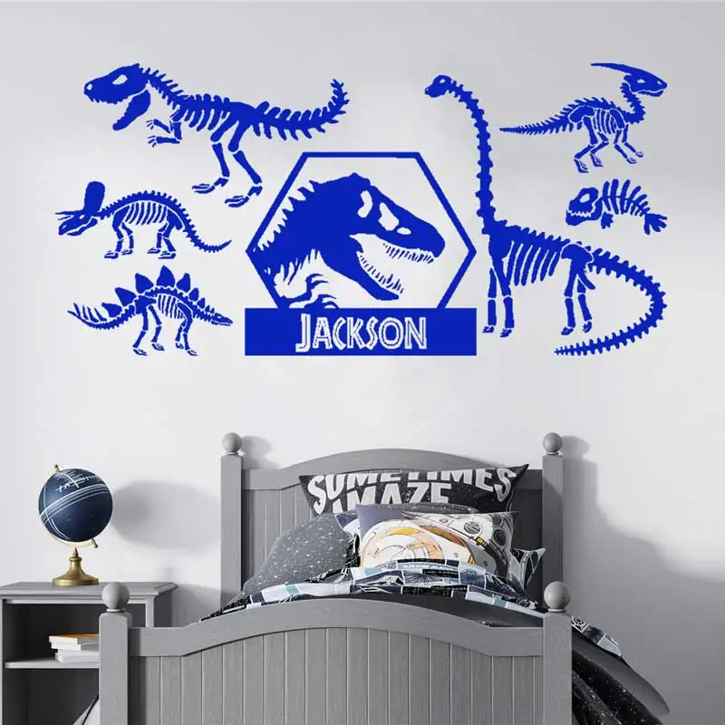 

Dinosaur Park Dinosaur Inspiration Personalization Define Name Dinosaur Fossil Bone Wall Vinyl Decal Kid Room Bedroom Decor Gift
