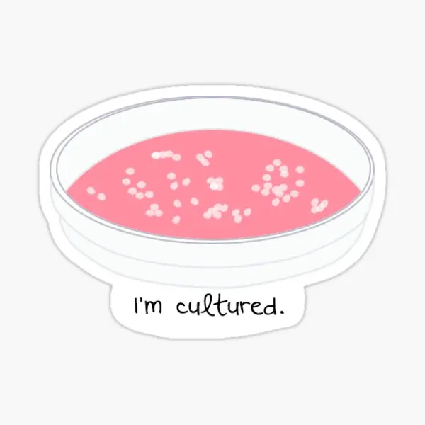 

I Am Cultured Petri Dish 5PCS Stickers for Water Bottles Room Kid Cartoon Laptop Window Wall Car Luggage Decorations Anime Home