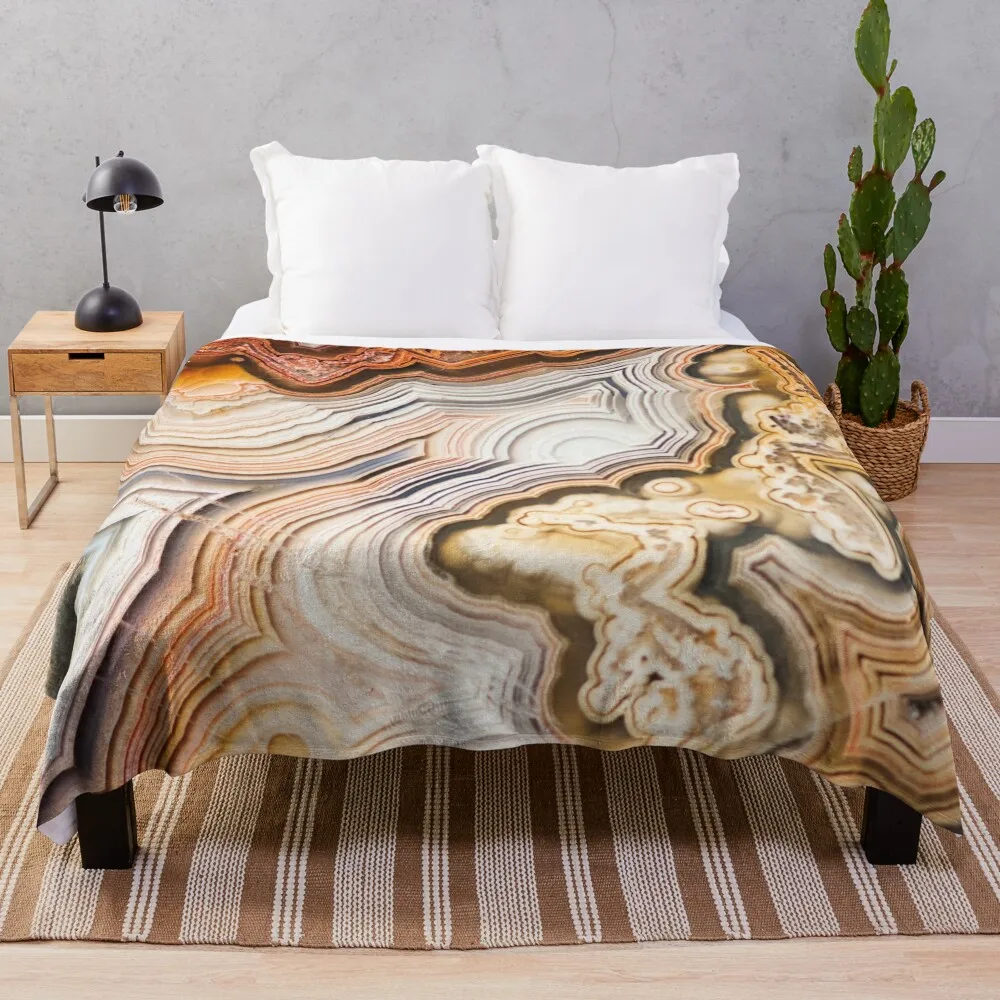 

Geode Agate Throw Blanket Camping Hairys Plaid on the sofa Blankets