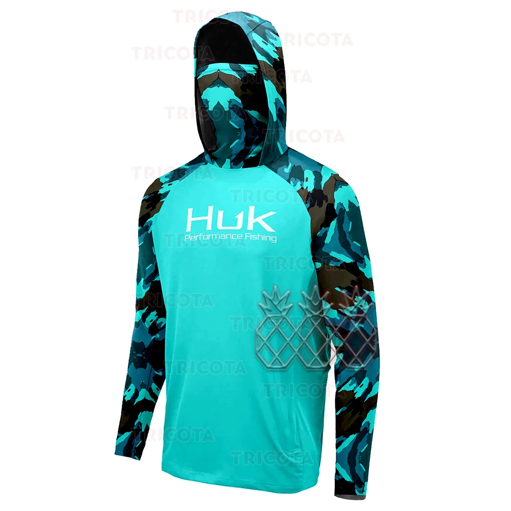 HUK Fishing Clothing Men's Long Sleeve Mask Hooded Fishing Shirts Upf 50+ Uv  Protection Sweatshirt Breathable Fishing Apparel - AliExpress