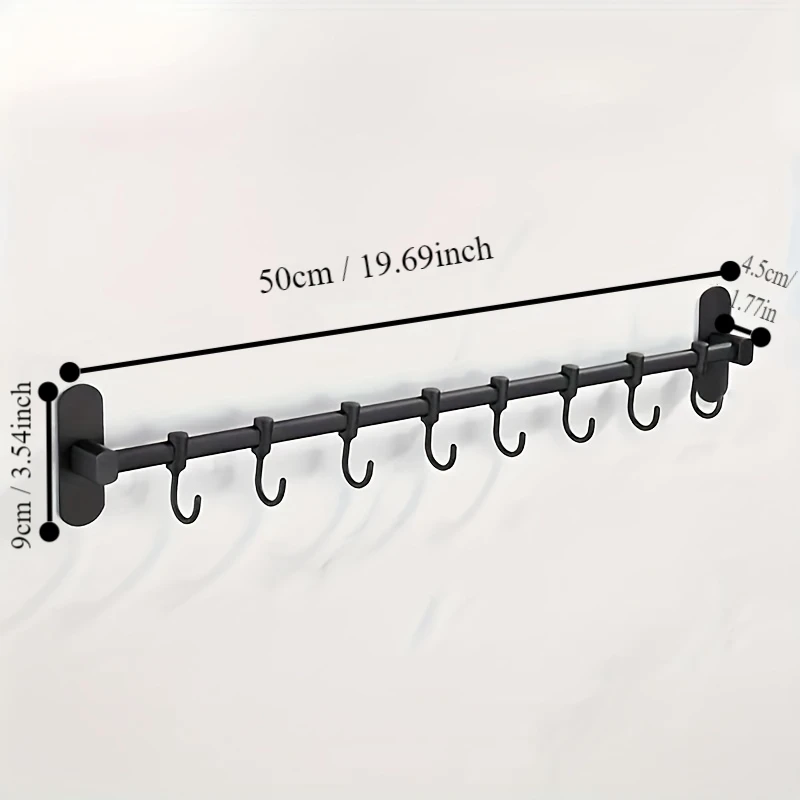 Kitchen Equipment Storage Rack Wall-Mounted Hook Rack Multi-Way Storage Kitchen Items