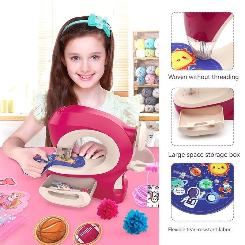

New Play House Simulation Electric Sewing Machine Girl Mini Home Sewing Machine Girl Children's Toy Set Christmas Birthday Gift