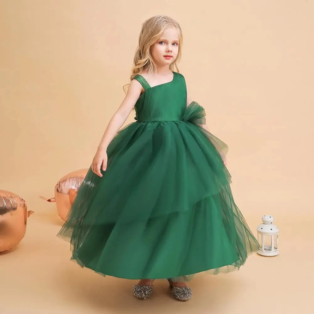 

Tulle Puffy Flower Dress For Girl Short Sleeve Girl Wedding Party Dress Cute Girl Dresses For Very Elegant Party