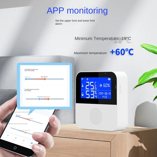 Tuya WiFi Temperature Humidity Sensor LCD Display Smart Life Remote Monitor Indoor Thermometer Hygrometer Meter Support Alexa 2