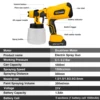 1000ML Brushless Electric Spray Gun HVLP Cordless Paint Sprayer Auto Furniture Steel Coating Airbrush For Makita 18V Battery 6