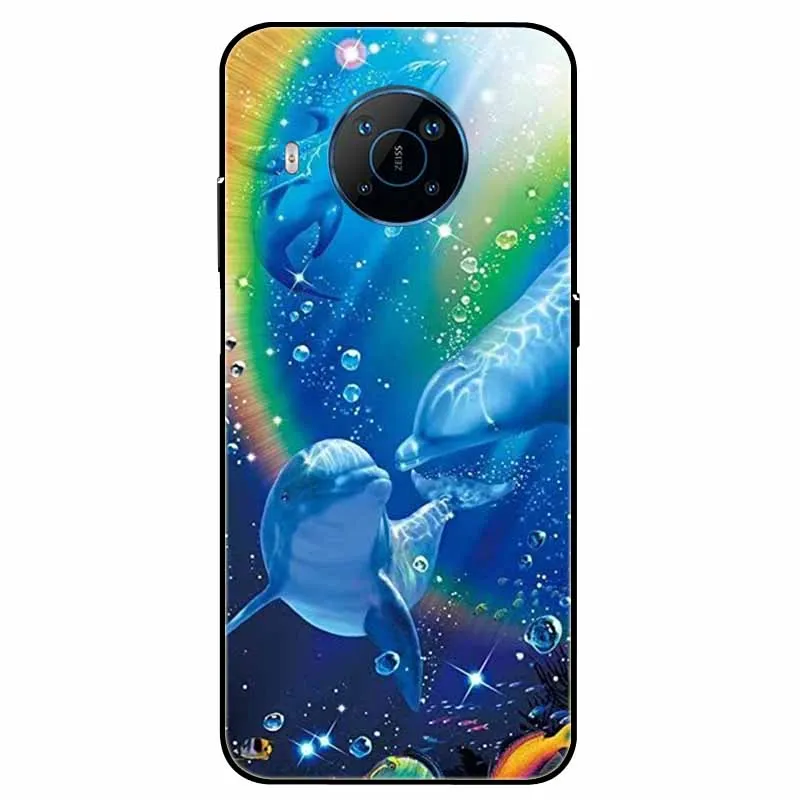 Soft TPU Painted Cat Lion Back Cover - Protective Silicone Case