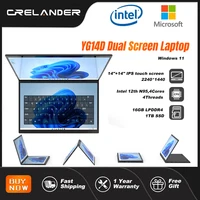 CRELANDER 14 “10.5”Yoga Laptop Intel 12th Gen N95 Processor M2 SSD 2K Dual Touch Screen Laptop Computer With Handwriting Mini PC