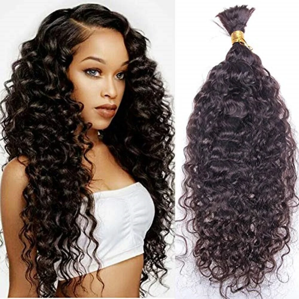 Water Wave Human Hair Bulk For Braiding Brazilian Hair Weave Bundles Bulk Natural Color Remy Human Hair Extension Bulk No Wefts