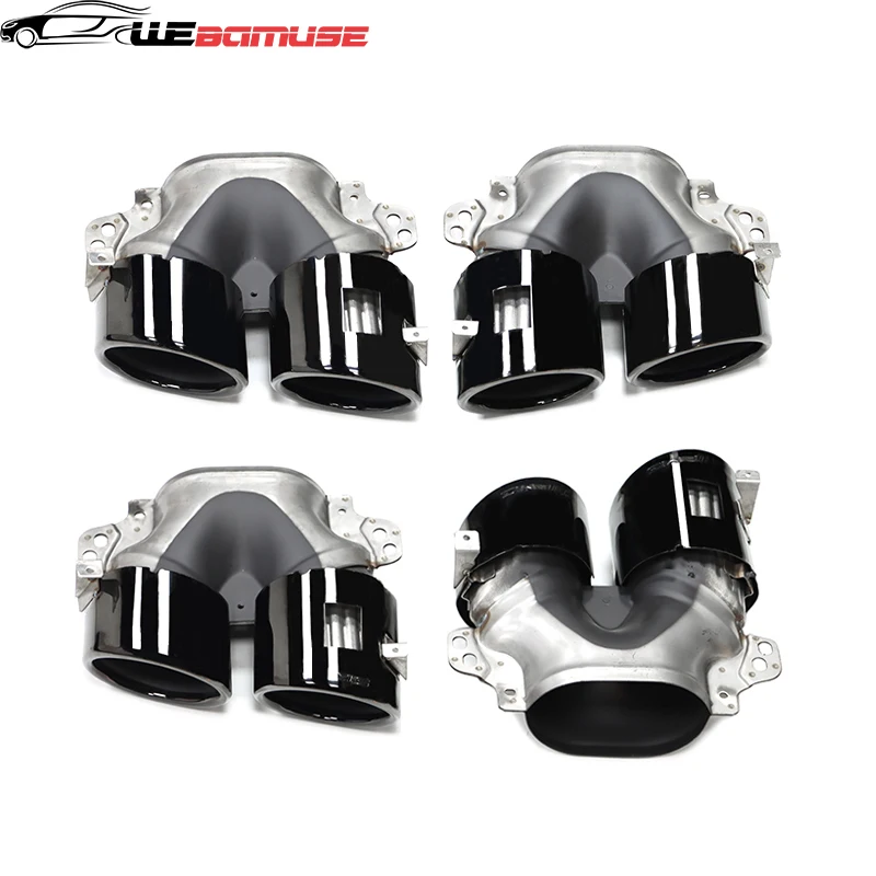 Quad Car Exhaust Tip For Mercedes-Benz A-Class W177 A35 A200 A180 A45 Rear Bumper Muffler Header Exhaust System Upgrade