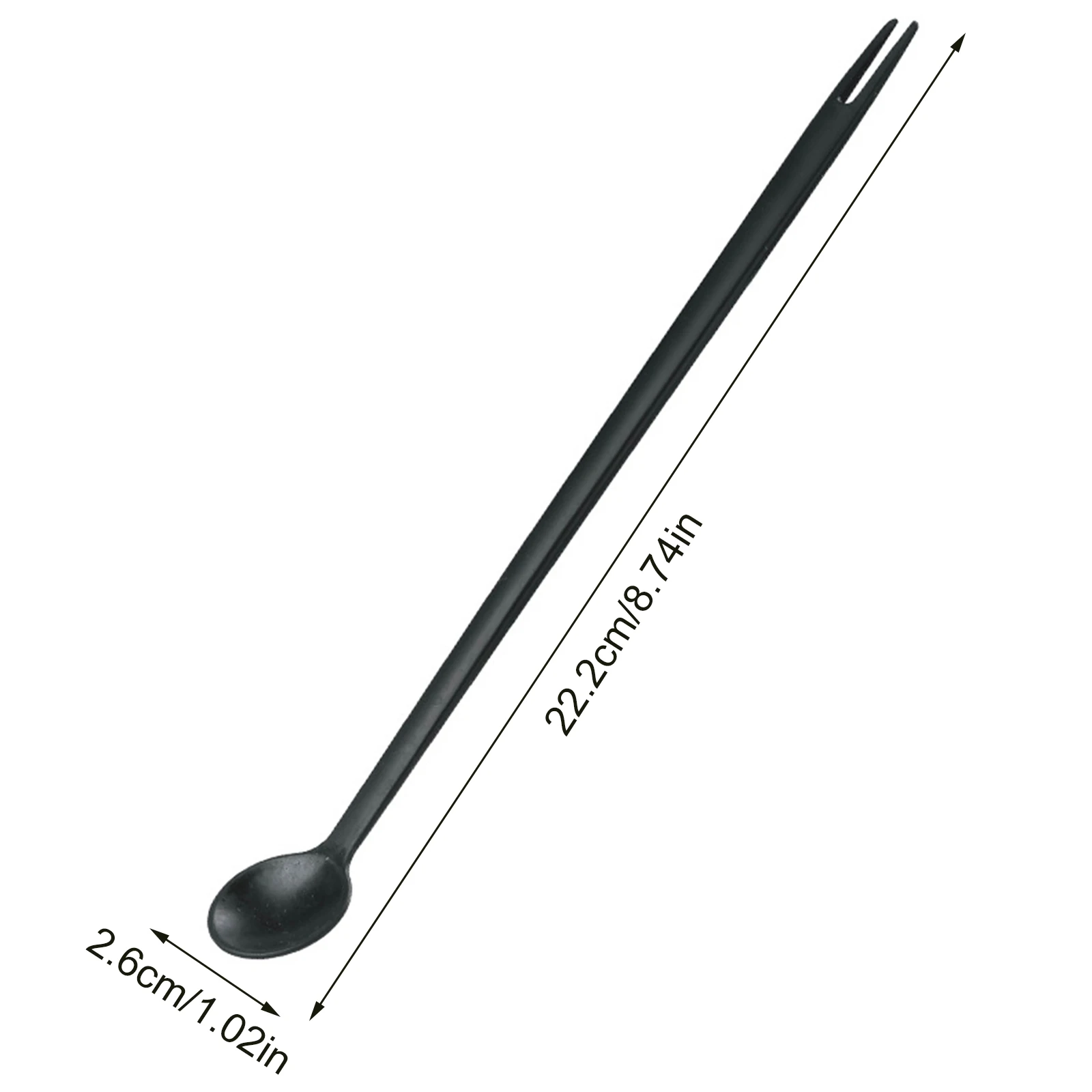 Household 2-In-1 Double-Headed Coffee Milk Stirring Spoon Long Handle Tasting Spoon Fork