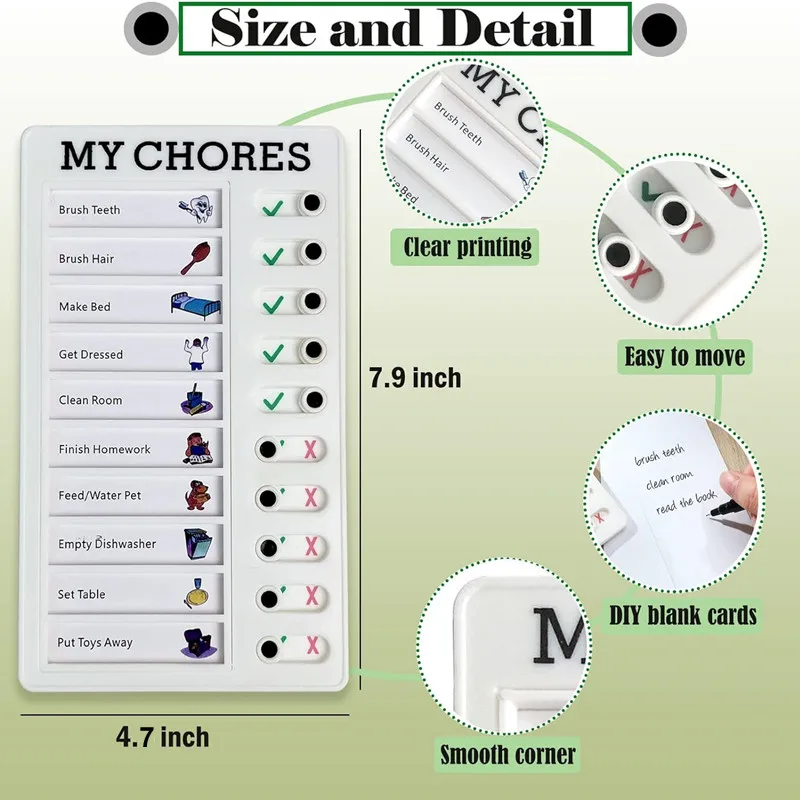 Reusable Daily Chore Checklist and Responsibility Chart