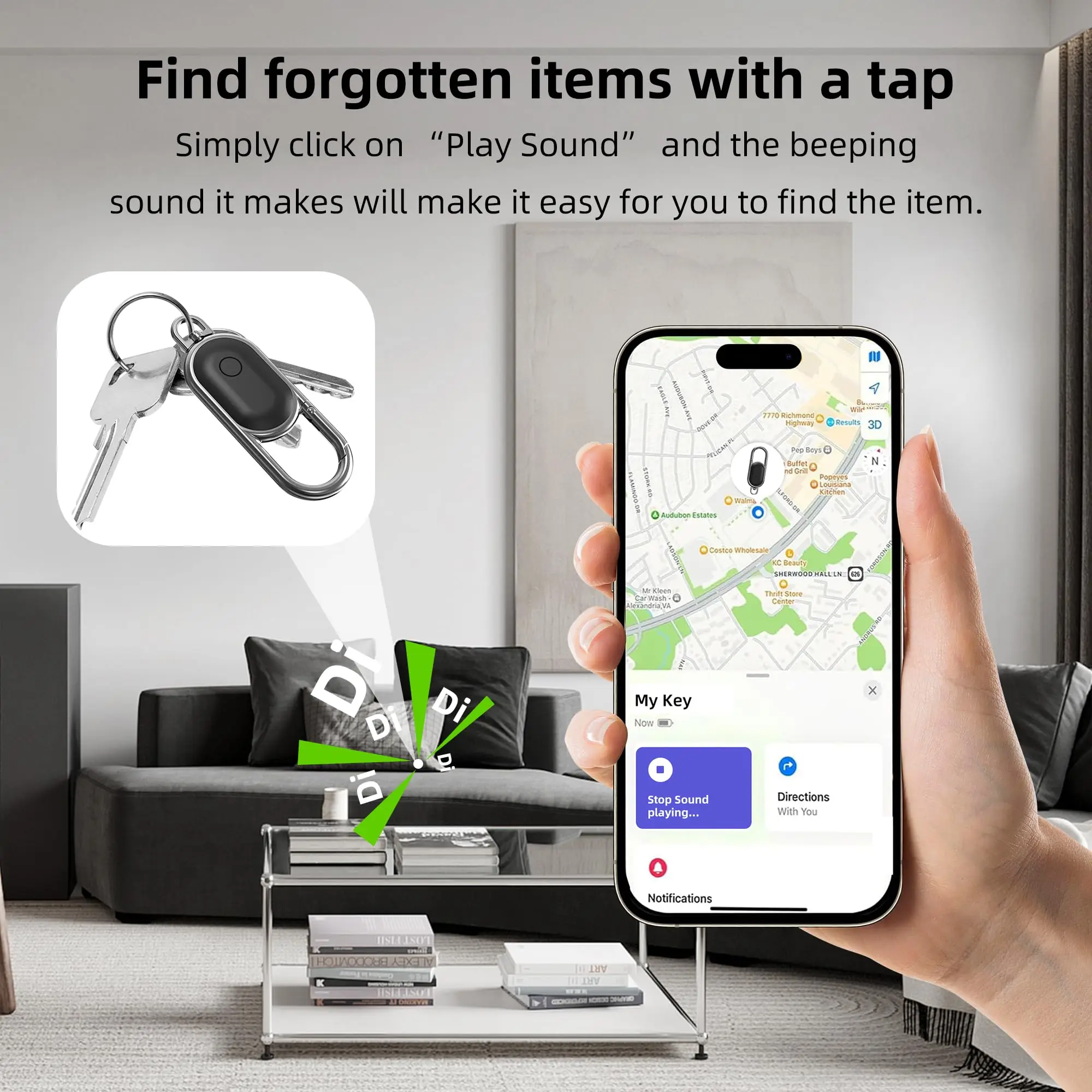 Enhanced Bluetooth Tracker with Carabiner for Keys, Bags, Luggage, and Pet Finder