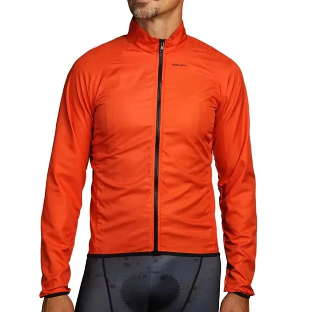 VOLER Men's Cycling Windproof Waterproof Long Sleeve Jerseys Windbreak Bike Rain Jacket Lightweight