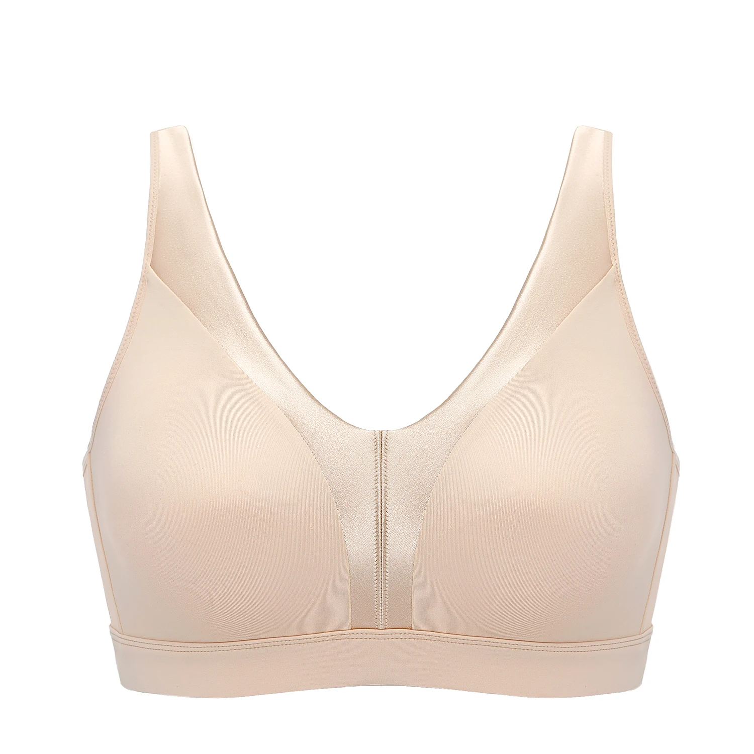 DELIMIRA Women's Wireless Smooth Bra Plus Size Full Coverage Unlined Support 34-48 B-G cup