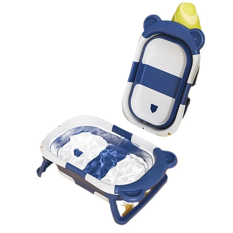 Foldable Children's Bath Tub, Temperature Sensing Home Newborn Toddler Bath Tub, Safe PP Material, Multiple Color Options
