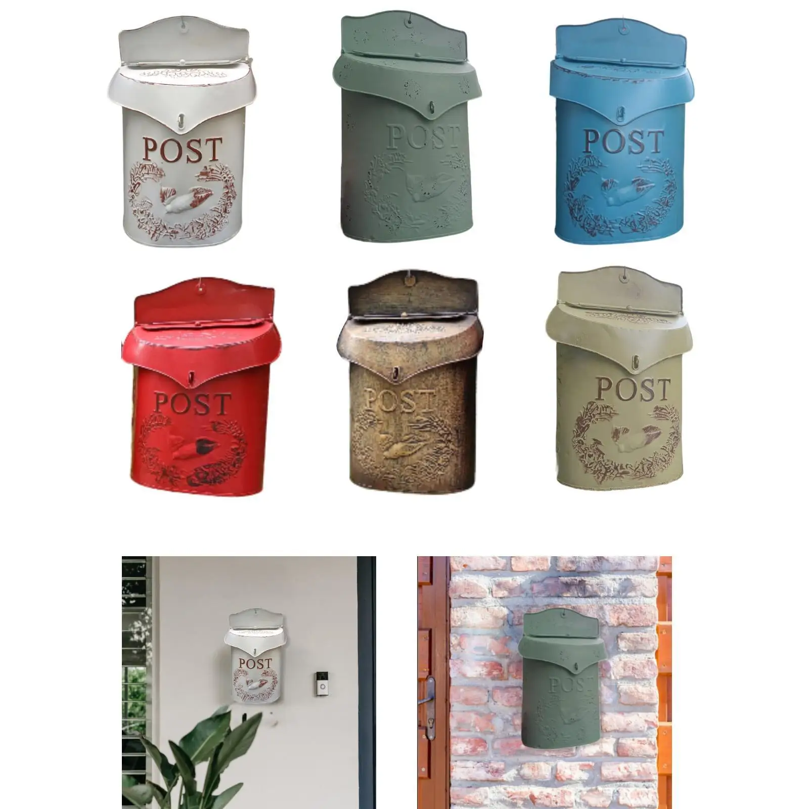 Wall Mounted Mailbox Mail Drop Box Letter Slot Mailbox Post Magazines Box Shabby