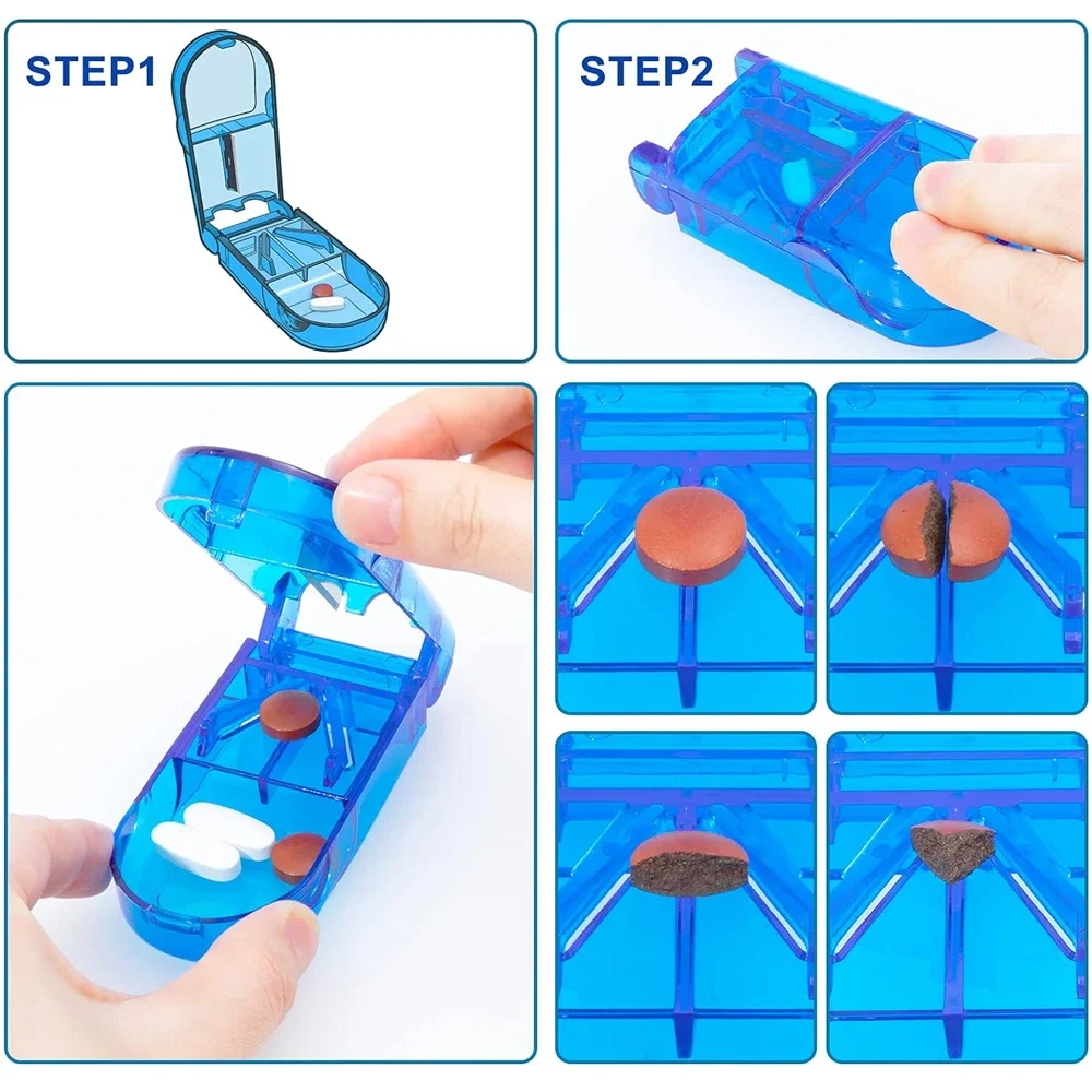 Precision Pill Cutter with Safety Shield for Small Pills and Vitamins