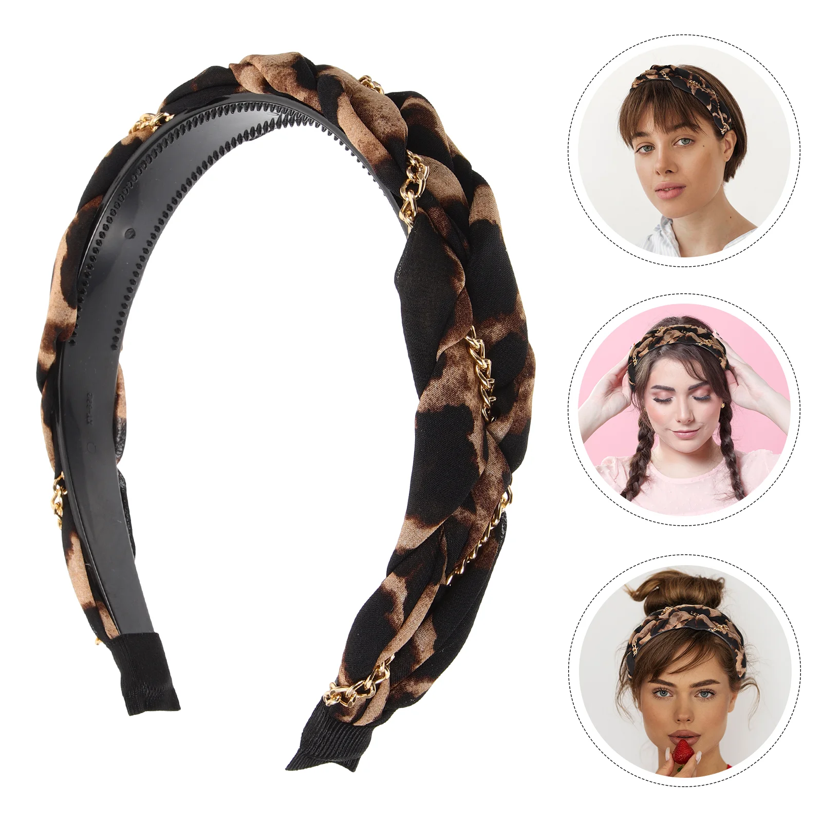 

Girls Headbands Leopard Women for Hair Short Make up Dressy Womens Accessories Miss