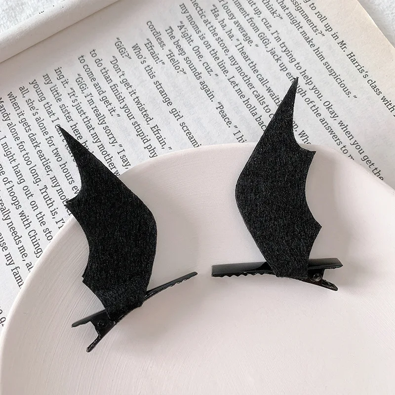Halloween Hairpin Black Devil Wings Bat Spider Barrettes Dress-up Costume Hairgrips Photo Prop Theme Cosplay Hair Accessories pearl flower headband girls hair accessories baby girls gold hair flower headbands newborn hair flowers infant prop headwear