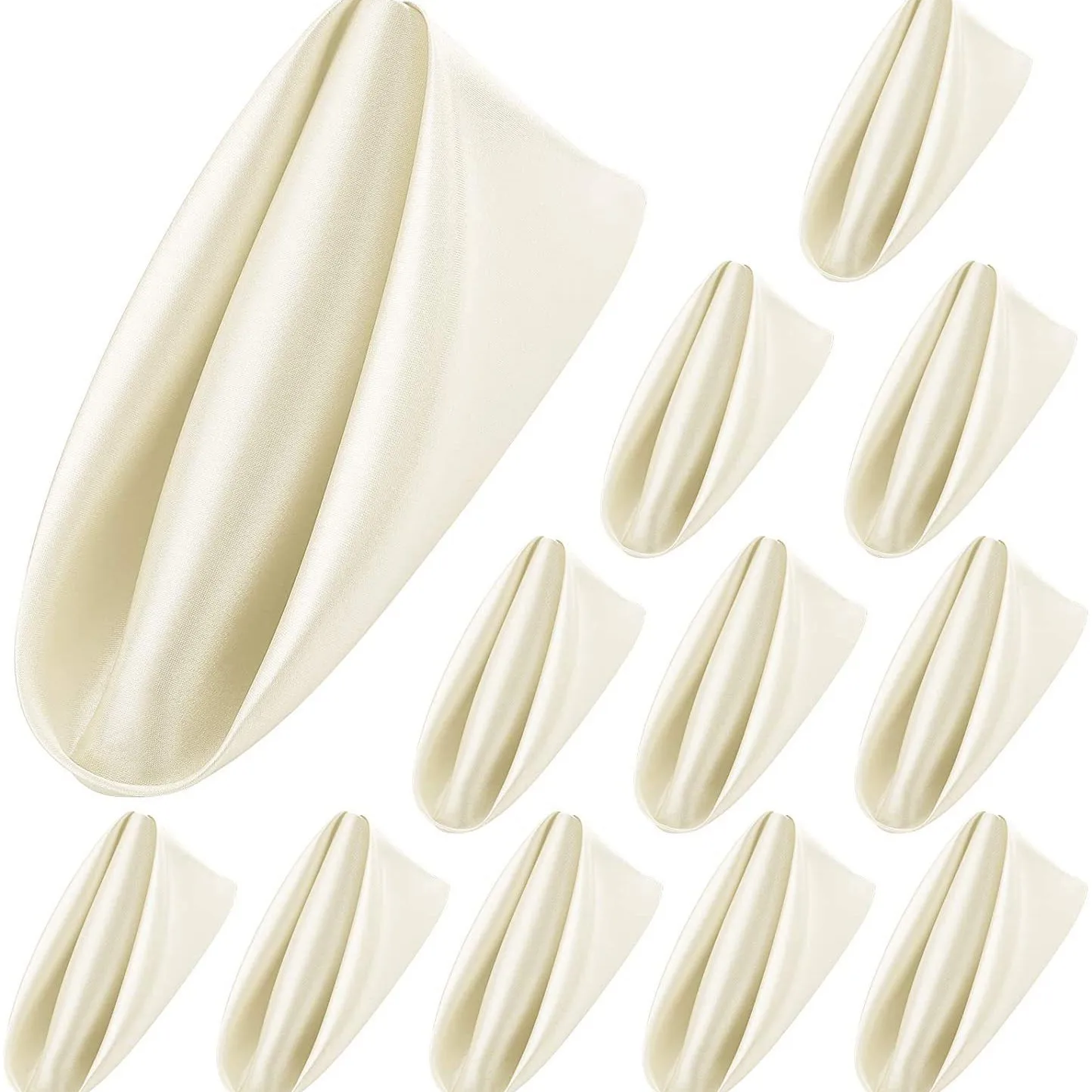 High-Density Satin Polyester Napkins - Square Silk-like Dinner Placemats for Restaurants