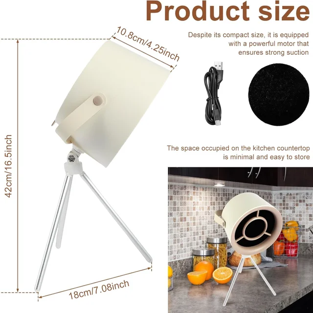 Portable Range Hood, Portable Kitchen Exhaust Fan, Portable Range Hood for Cooking, Portable Hood Vent, Desktop Range Hood, Mini 4
